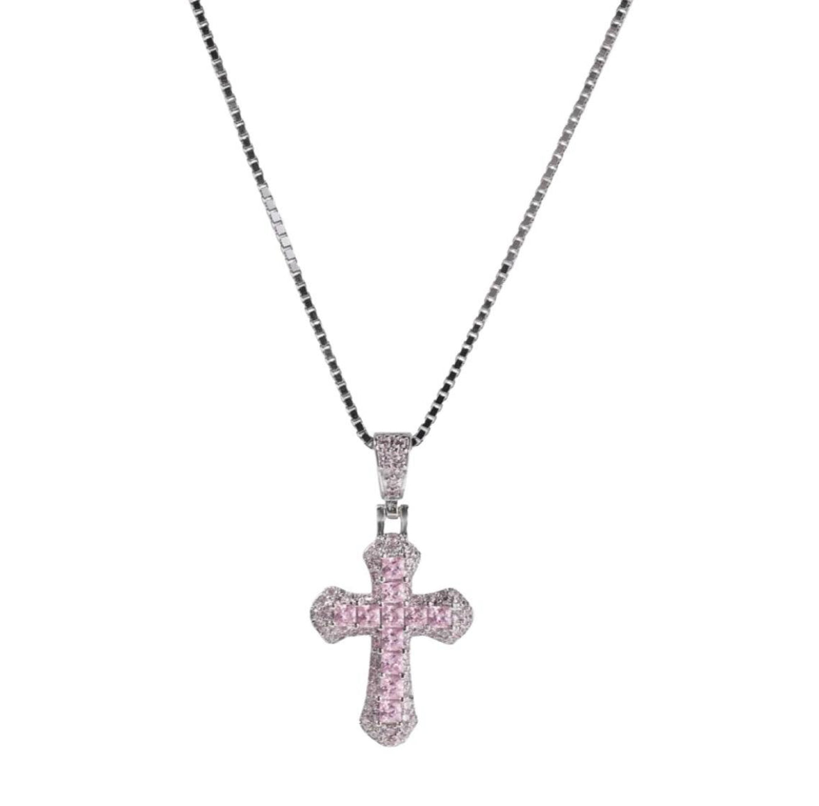 Marlie Pink Cross Necklace