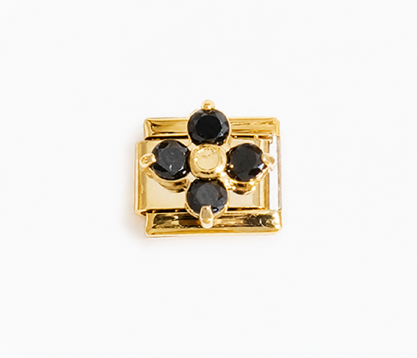 Black Onyx Clover Italian Charm
