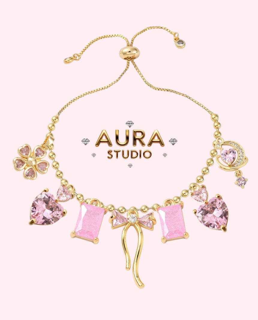 Custom Pink Charm Bracelet