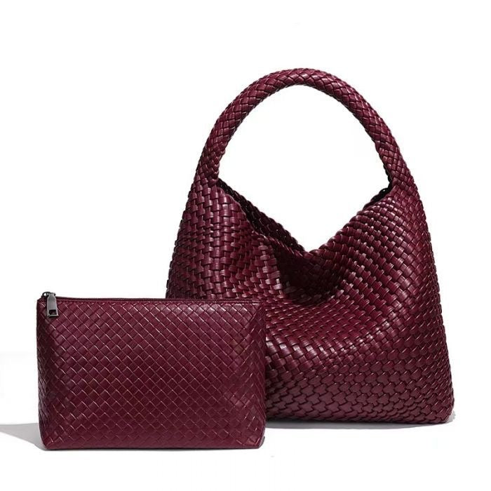 kara woven weave bag set