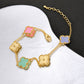 Gold Pastels Clover Bracelet