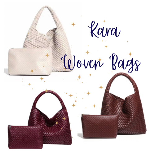 kara woven weave bag set